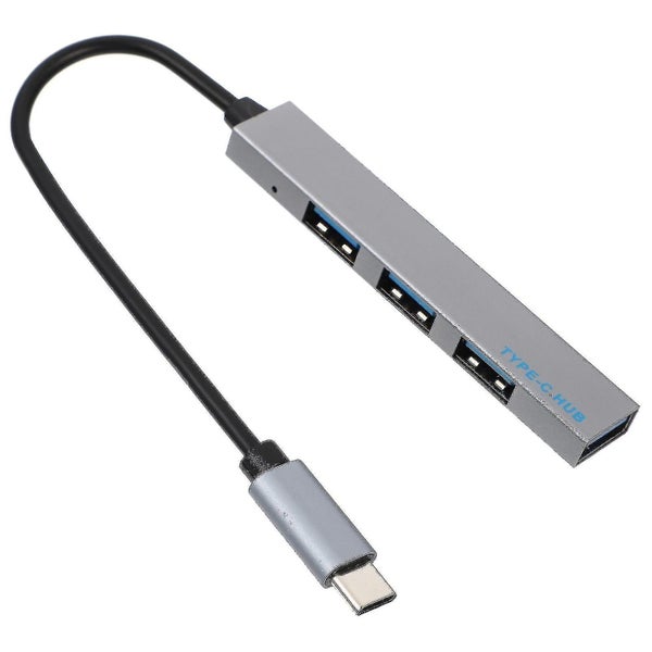 1pc Aluminium Alloy Usb Hub Office Laptop 4 Ports Expansion Transfer Adapter Carousel 1