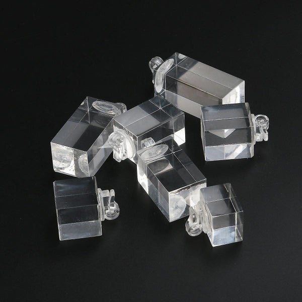 7pcs Clear Acrylic Cube Jewelry Ring Earrings Display Stand Holder Showcase Carousel 3