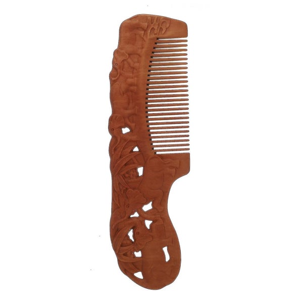 1pc Meridian Massage Comb Mahogany Comb Practical Hairstyling Comb light Brown Carousel 1
