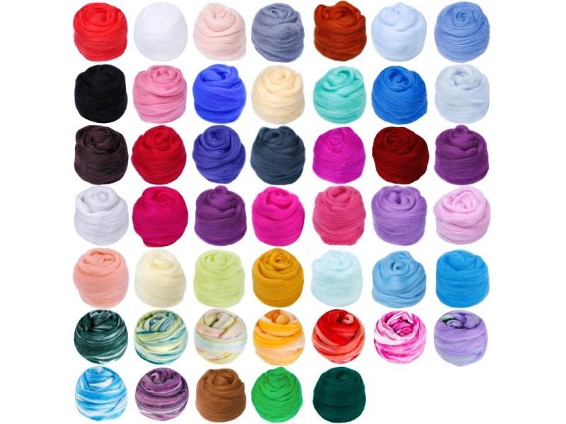 47 Colors Wool Felt Fibre DIY Needle Felting Materials 5g 10g 20g 50g Carousel 2