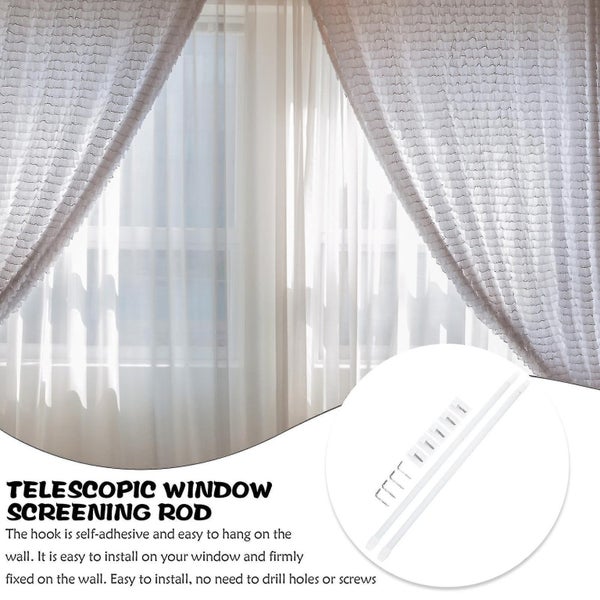 2 Pcs Retractable Clothes Rack Adjustable Tension Rod Small Curtain Rods Closet Carousel 2