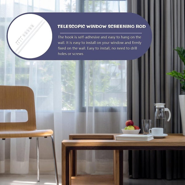 2 Pcs Retractable Clothes Rack Adjustable Tension Rod Small Curtain Rods Closet Carousel 3
