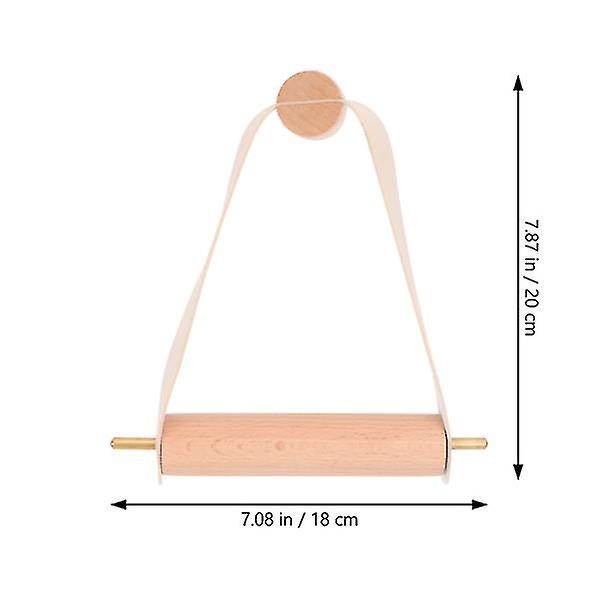 1pc Roll Paper Holder Wall mounted Tissue Rack Wood Paper Rack khaki Carousel 4