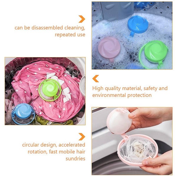 10 Pcs Floating Lint Catcher Laundry Hair Lint Traps Float Filter Bag Laundry H Carousel 2
