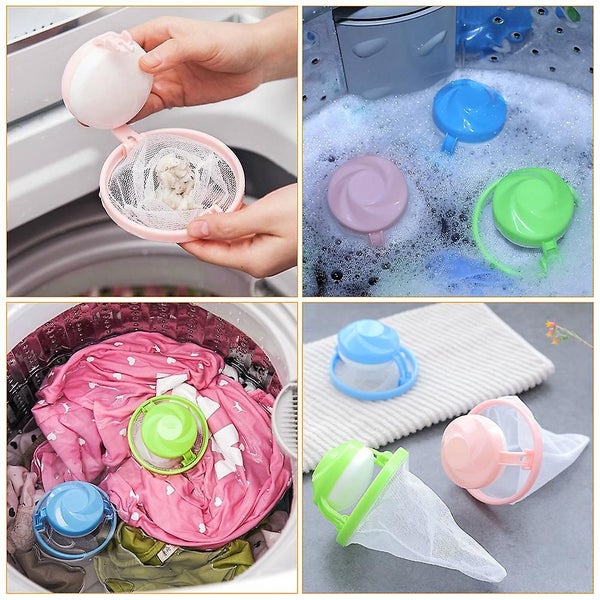 10 Pcs Floating Lint Catcher Laundry Hair Lint Traps Float Filter Bag Laundry H Carousel 3