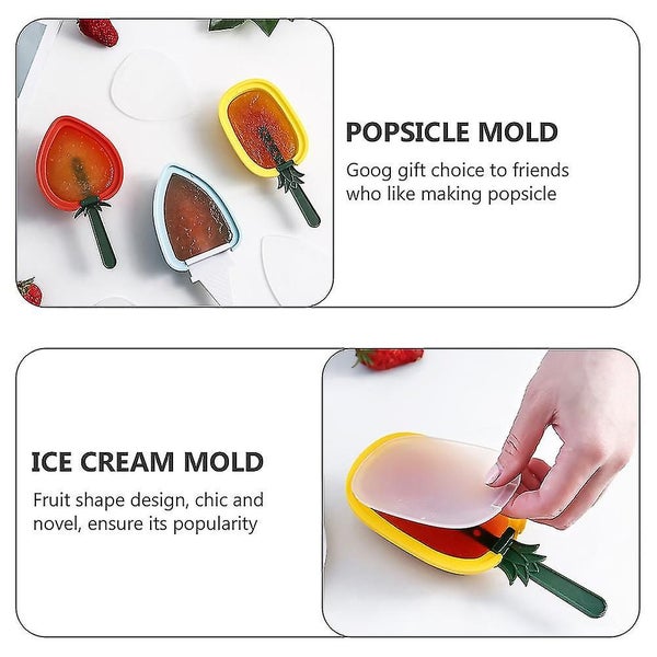 3pcs Fruit Shape Ice Molds Diy Popsicle Molds With Lid For Home assorted Color Carousel 5