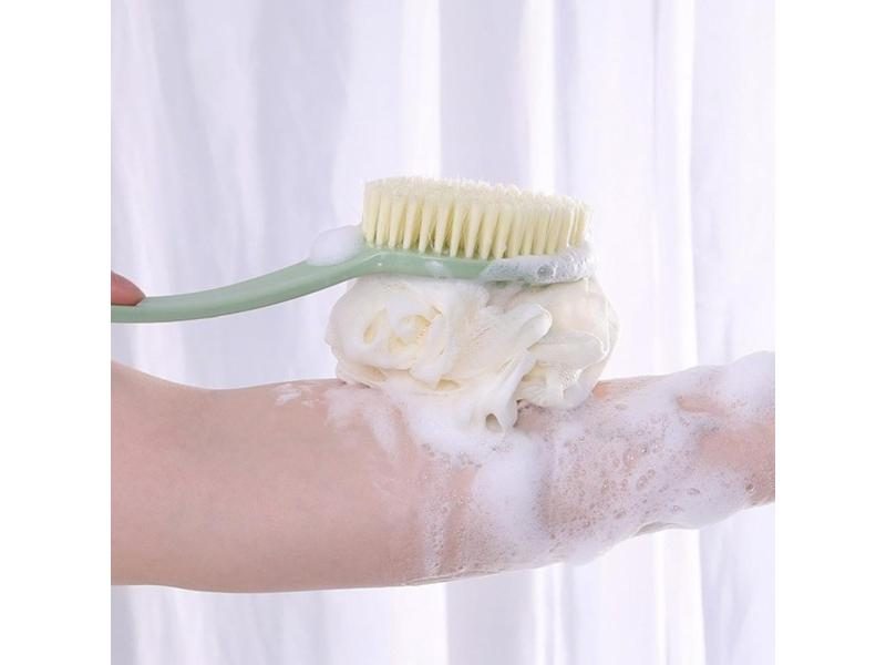 NEW Long Handled Plastic Bath Shower Back Brush Scrubber Skin Cleaning Brushes Carousel 1