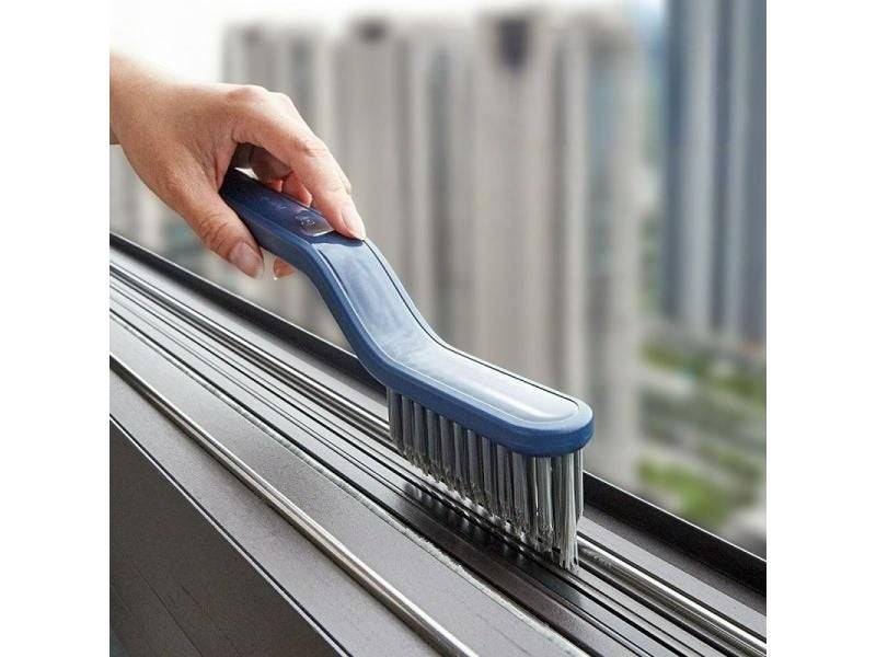 Floor Scrub Brush For Gap Groove Cleaning With Long Handle 180° Rotation Carousel 1