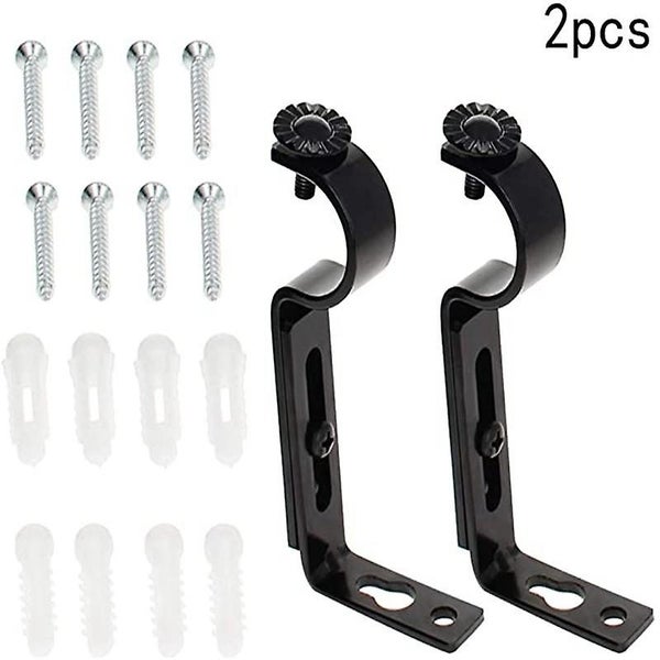 4pcs Wall Mounted Curtain Rod Bracket Adjustable Curtain Rod Holder Telescopic Carousel 1