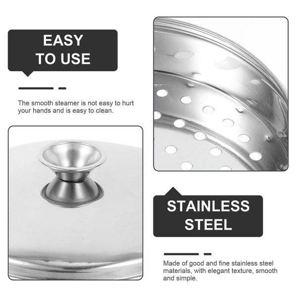 1 Set Of Steamer Basket Double Handle Food Steaming Rack Steamer Meat Dim Sum S Carousel 3