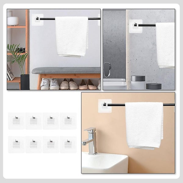 8 Pcs Curtain Rod Brackets Hooks Adhesive Curtain Rod Holder Hooks Curtain Rod Carousel 2