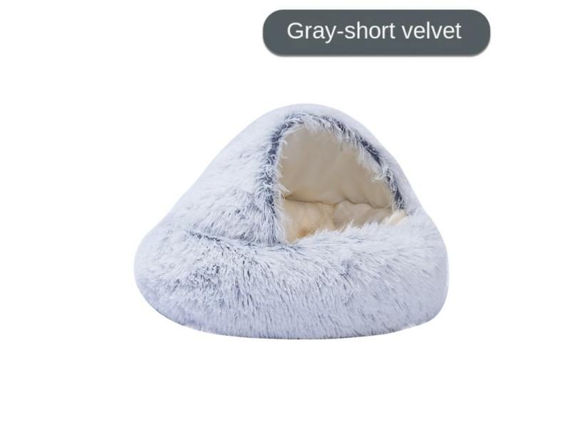 Plush Pet Cat Bed 2 In 1 Warm Cat Basket Pet Sleep Bag Carousel 1