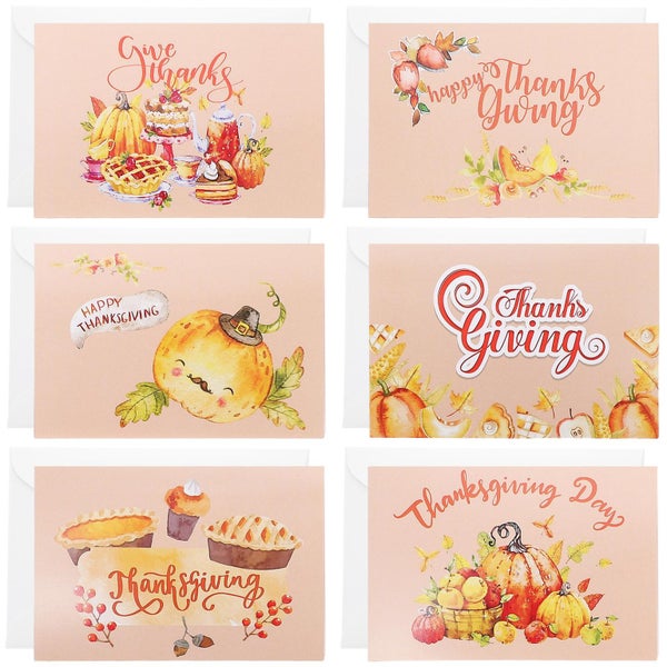 12 Sets Blank Cards Party Thank Cards Thanksgiving Cards Thank You Notes Envelo Carousel 1