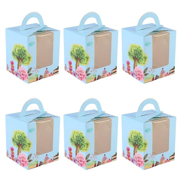 50pcs Portable Single Design Cake Boxes Paper Cupcake Packing Box Party Supplie Carousel 1