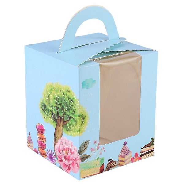 50pcs Portable Single Design Cake Boxes Paper Cupcake Packing Box Party Supplie Carousel 2