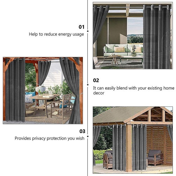 2pcs Home Patio Sheer Curtain Window Drapes Window Panels With Grommet Carousel 3