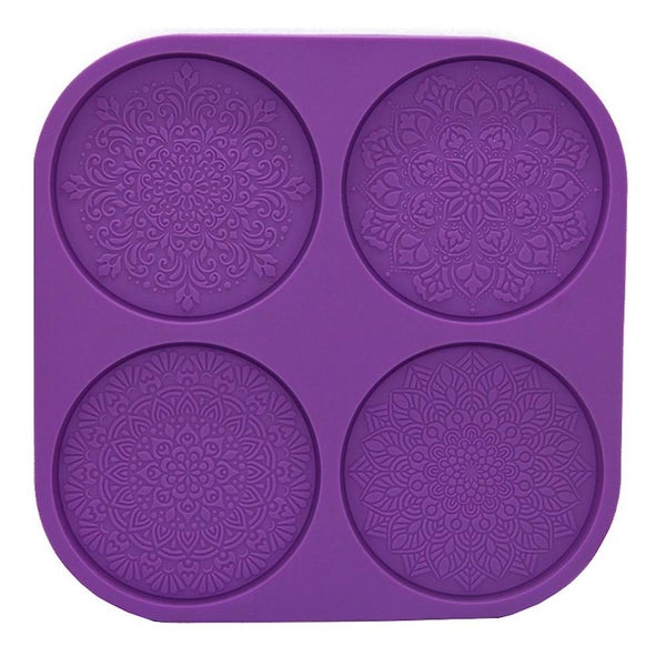 Crystal Epoxy Mold Mandala Pattern Coaster Casting Silicone Crafts Mould Carousel 1