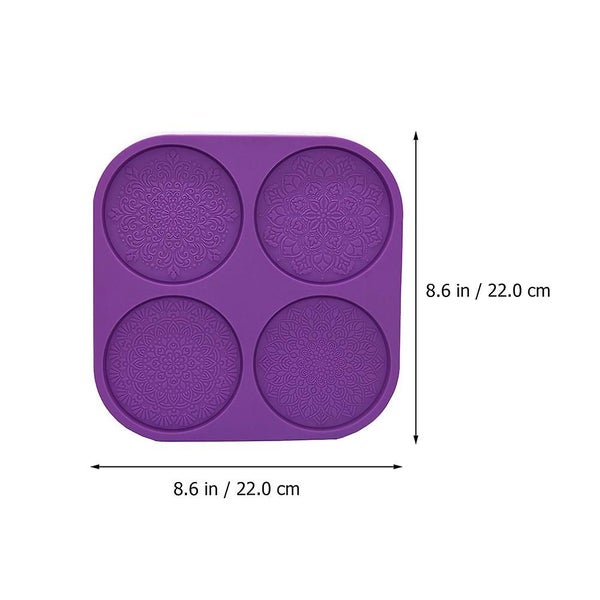 Crystal Epoxy Mold Mandala Pattern Coaster Casting Silicone Crafts Mould Carousel 2