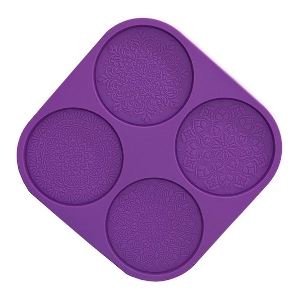 Crystal Epoxy Mold Mandala Pattern Coaster Casting Silicone Crafts Mould Carousel 3