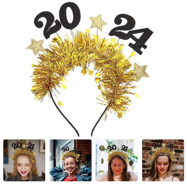 New Year Headband Sequin Headband Lunar New Year Headband 2024 Headband Headpie Carousel 2