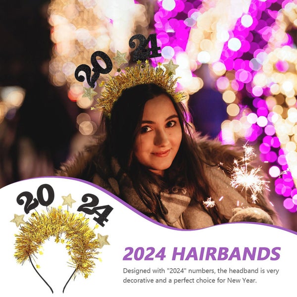 New Year Headband Sequin Headband Lunar New Year Headband 2024 Headband Headpie Carousel 4