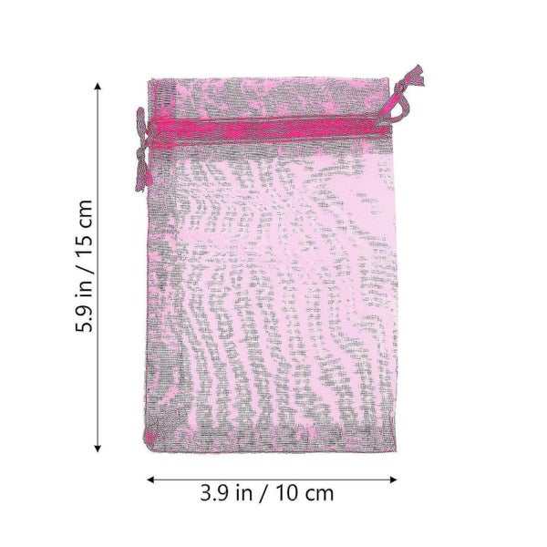 100 Pcs Clear Gift Bags Candy Pouches Drawstring Organza Gift Bags Jewelry Bags Carousel 2