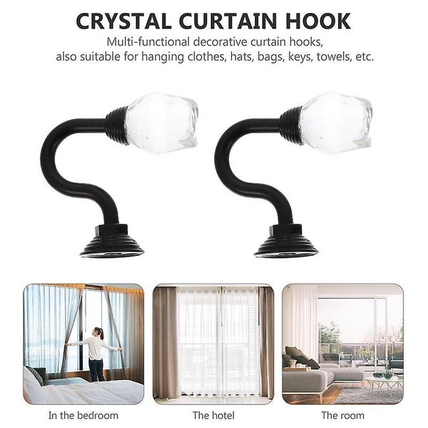 1 Pair Home Elegant Curtain Pothooks Decorative Curtain Crystal Curtain Hooks Carousel 4