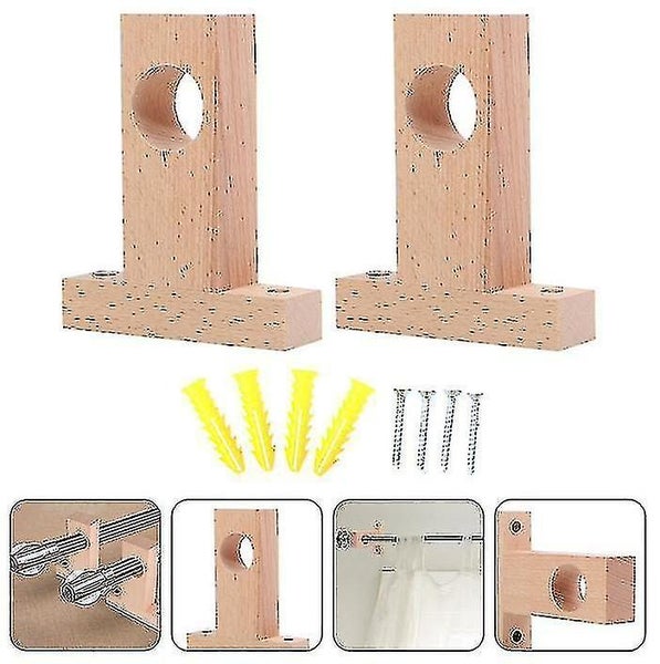 2pcs Curtain Rod End Prime Premium Sturdy Holder Rod End Bracket For Home Bathr Carousel 2