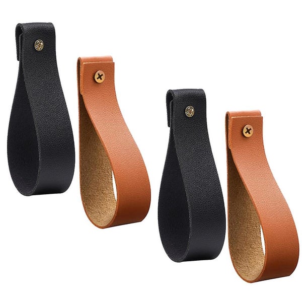 4pcs Curtain Rod Holders Wall Hanging Straps Leather Straps For Hanging Curtain Carousel 2