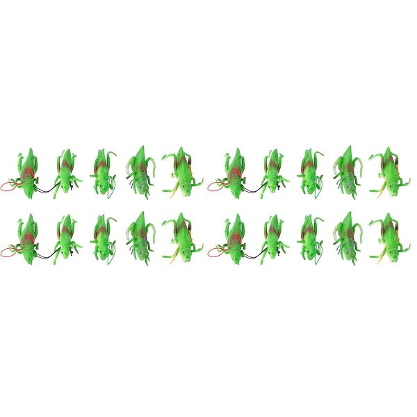 20 Pcs Simulation Green Grasshopper Fake Animal Insect Prank Toy Party Supplie Carousel 1