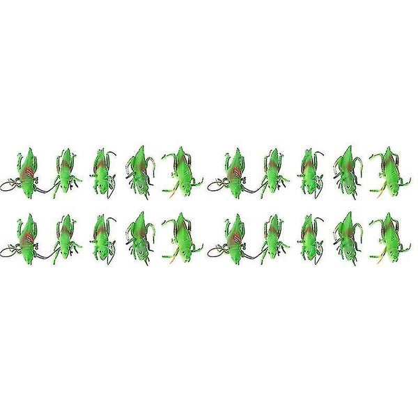 20 Pcs Simulation Green Grasshopper Fake Animal Insect Prank Toy Party Supplie Carousel 2