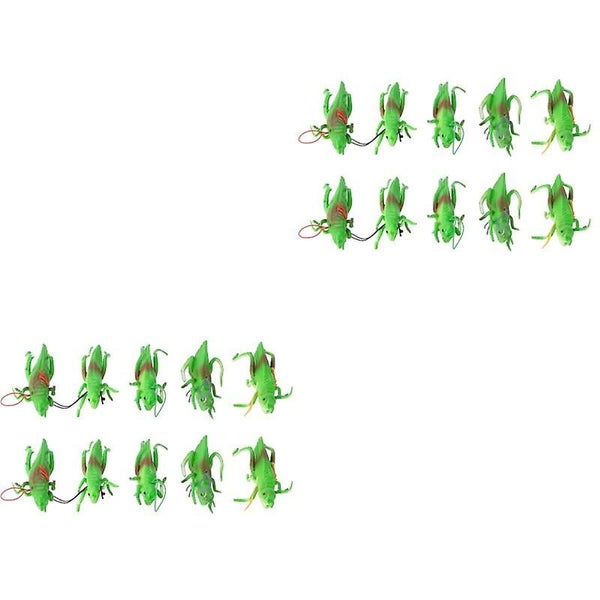 20 Pcs Simulation Green Grasshopper Fake Animal Insect Prank Toy Party Supplie Carousel 4