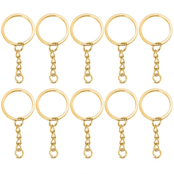 10pcs Metal Blank Key Rings Split Key Holder Rings Diy Key Chain Accessories Carousel 1
