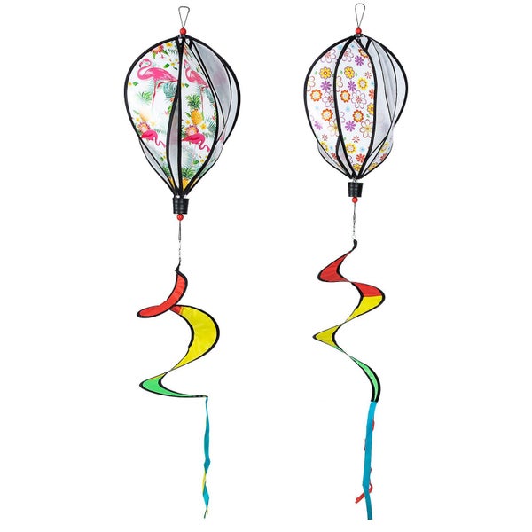 2pcs Hot Air Balloon Windmill Decors Outdoor Layout Pendants Spiral Hot Air Bal Carousel 1