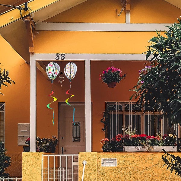 2pcs Hot Air Balloon Windmill Decors Outdoor Layout Pendants Spiral Hot Air Bal Carousel 2