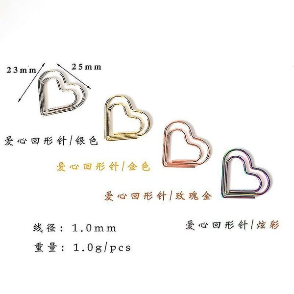 24pcs Small Paper Clips Heart Paperclips Shaped Bookmark Clips Cute Paper Clips Carousel 1