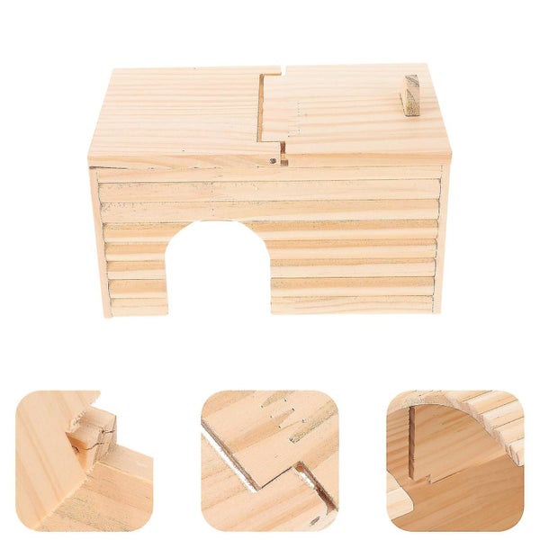 Pet Hamster House Wooden Hamster Hidden House Small Hamster Nest Pet Sleeping H Carousel 3