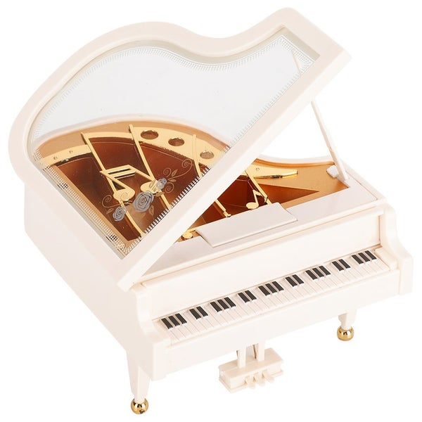 Piano Music Box Clockwork Pine Wood Type Desk Home Decoration Birthday Gift Carousel 1