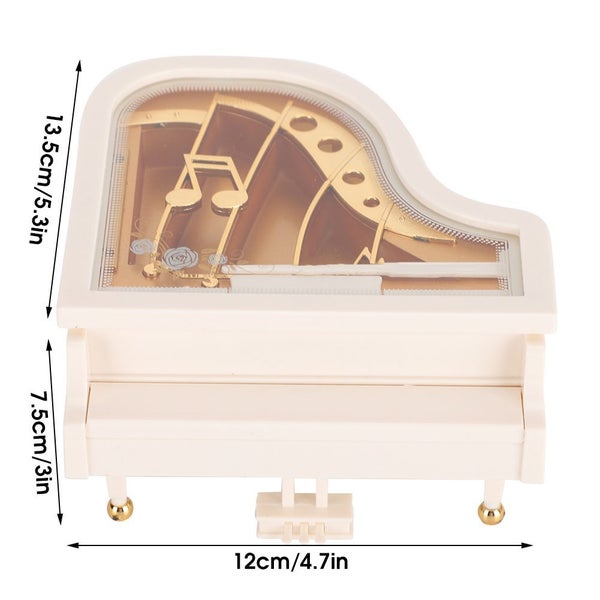 Piano Music Box Clockwork Pine Wood Type Desk Home Decoration Birthday Gift Carousel 3