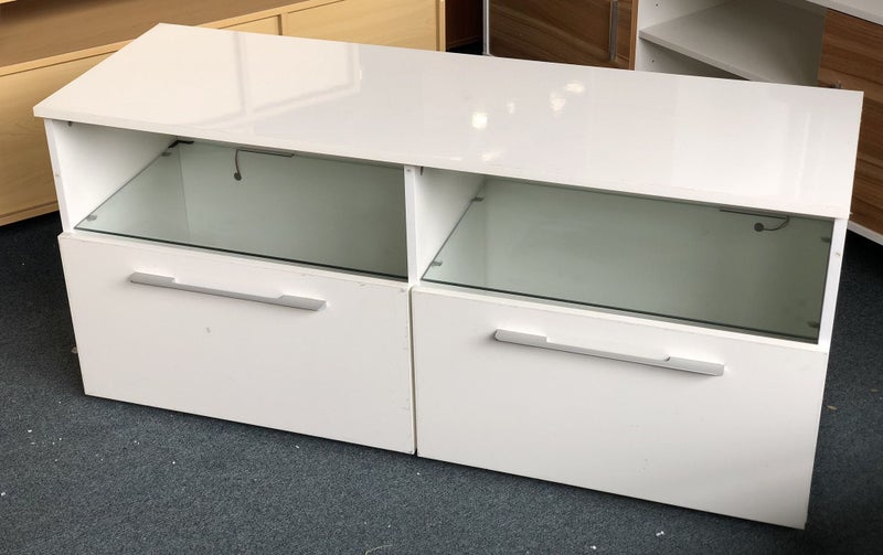 Boston LED Glossy Tv Unit in White (Clearance) Carousel 1