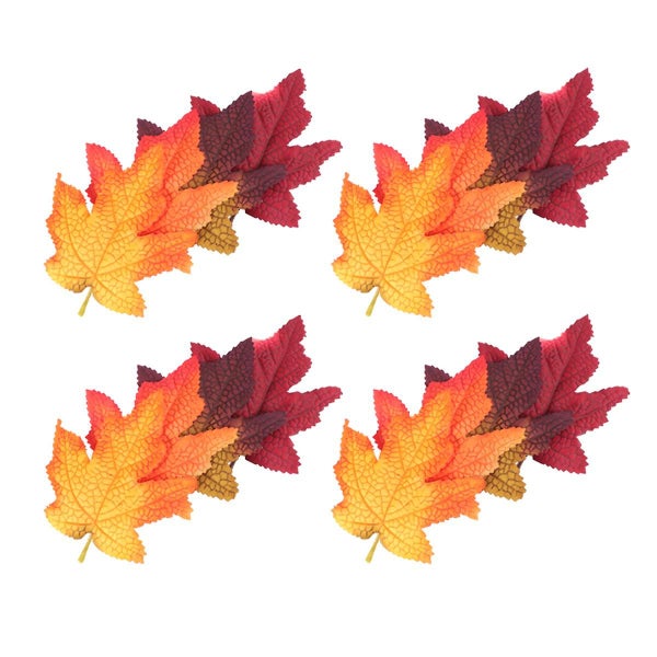 16pcs Halloween Decoration Thanksgiving Ornament Simulation Maple Leaf Set Deco Carousel 1