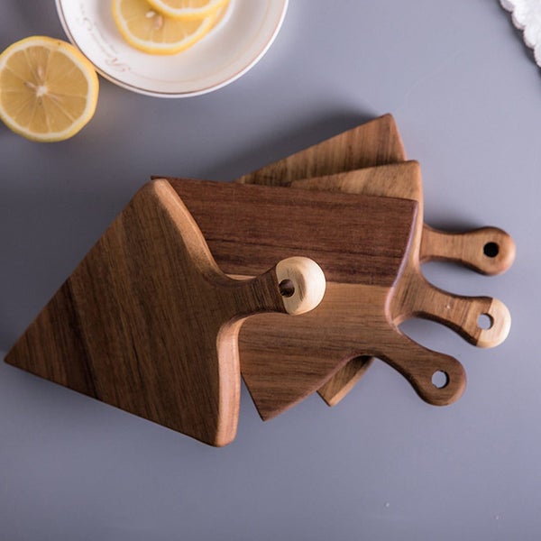 SOGA 6 pcs Brown Round Divisible Wood Pizza Server Food Plate Board Pizza Pad... Carousel 9