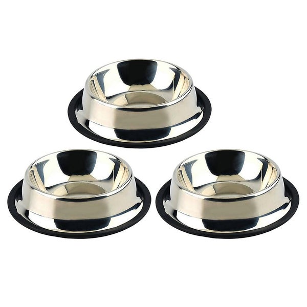3pcs Anti slid Pet Bowl Stainless Steel Pet Feeder Dog Cat Safe Water Drinking Carousel 1