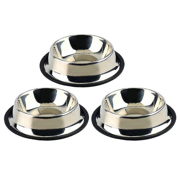 3pcs Anti slid Pet Bowl Stainless Steel Pet Feeder Dog Cat Safe Water Drinking Carousel 2