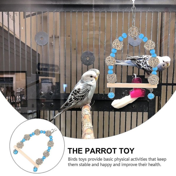 Parakeet Stand Bird Parrot Swing Toy Parrot Standing Perch Parrot Cage Accessor Carousel 2