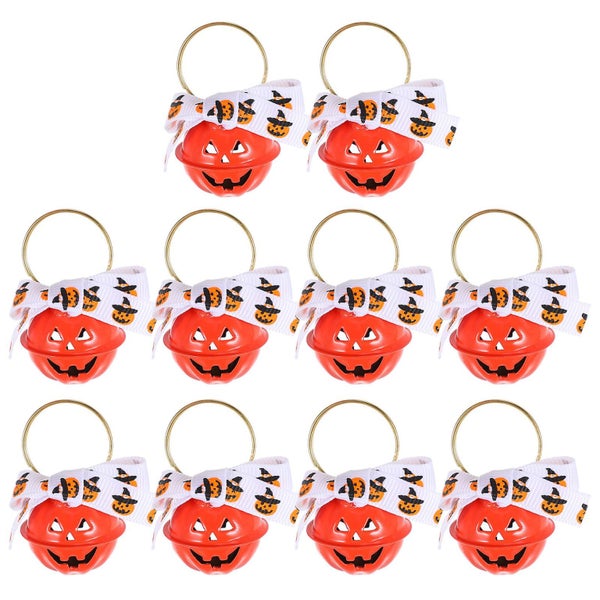 10pcs Halloween Bell Pendants Pumpkin Shape Bells Halloween Decorations Carousel 1