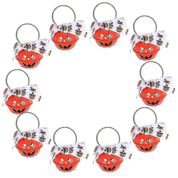 10pcs Halloween Bell Pendants Pumpkin Shape Bells Halloween Decorations Carousel 2