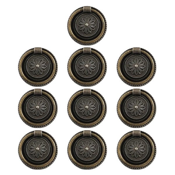 10 Pcs Brass Drawer Knobs Circle Door Knobs Retro Door Knob Cabinet Hand Grips Carousel 1