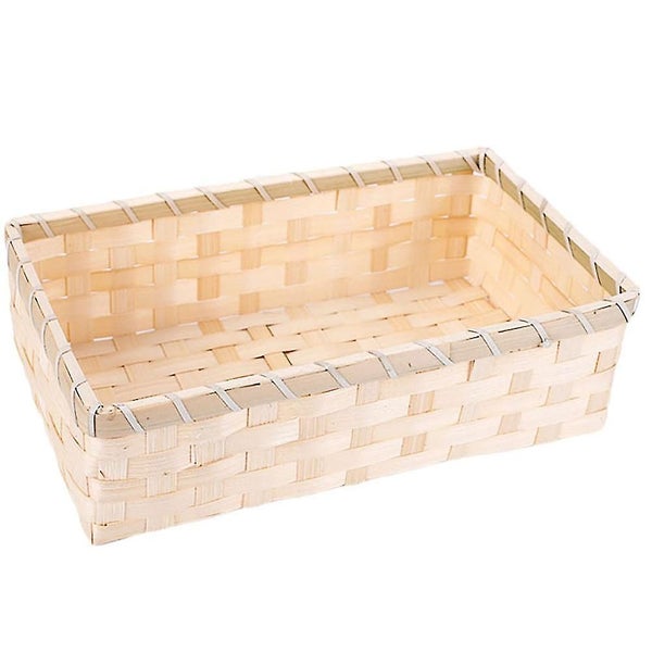 1pc Delicate Bamboo Bread Storage Basket Handmade Fruit Basket Picnic Basket Carousel 1