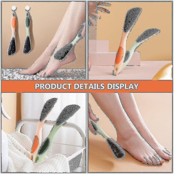 1 Set 2 Pcs Long Handle Double sided Foot Files Callus Removers assorted Color Carousel 2